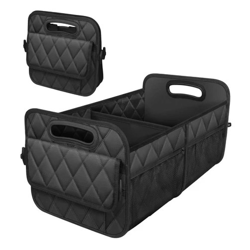 Deosk Car Trunk Organizer for SUV, Car Organizers and Storage with 6 Pocket, Car Accessories for Women/Men 50LWaterproof Polyester Trunk Organizer, Black