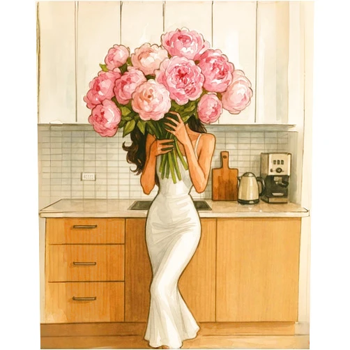 JYXSJYYD Paint by Numbers Kit for Adults Beginner,Woman Holding Flowers Easy Paint by Number Kits Canvas Without Framed,DIY Acrylic Oil Painting Adults Paint by Numbers Kits for Home Wall Decor 16x20 Inch