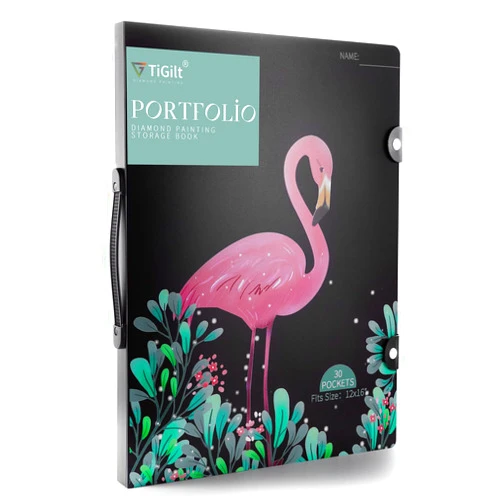 TiGilt Diamond Painting Storage Book - Premium Portfolio Holder for 12 x 16-Inch Art Kits - Practical Art Supply Storage for Home - Ideal for Diamond Art and 5D Diamond Painting Accessories