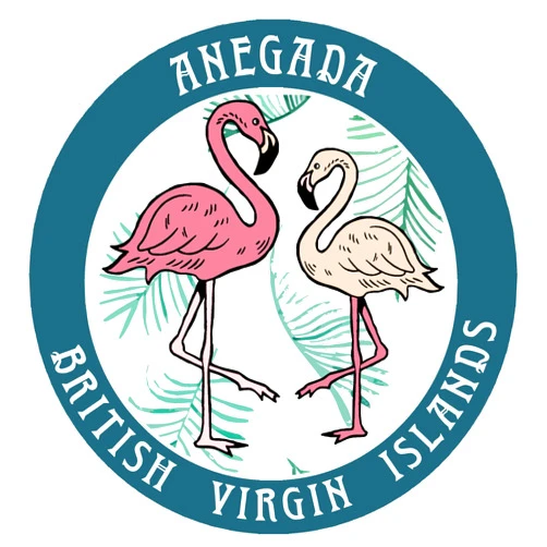 Appalachian Spirit Anegada, British Virgin Islands Two Flamingos Decorative Car Truck Window Sticker Decal Vinyl Die-Cut Badge Emblem Vacation Souvenir Travel Gear
