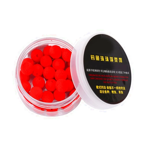 Keenso Carp Fishing Lure, 30Pcs/Box 10/12mm Smell Carp Fishing Bait Boilies Soft Bait Boilies Fishing Bait Artificial Floating Ball Beads Feeder(Red 12mm)