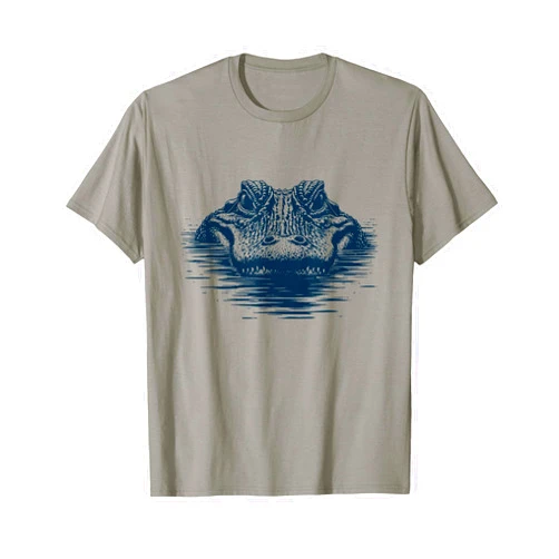 Croc 'n' Roll Just Chillin' Gator - Minimal Alligator Eyes Over Water T-Shirt