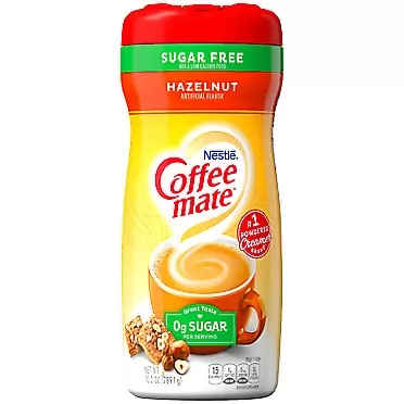Nestle Coffee mate Coffee Mate Coffee Creamer Sugar Free Hazelnut, Pack of 6 (10.2 Ounce)
