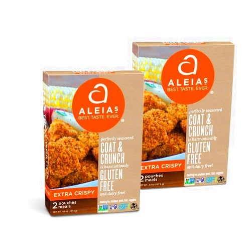 ALEIAS BEST. TASTE. EVER. ALEIA'S BEST. TASTE. EVER. Extra Crispy Coat & Crunch - 4.5 oz / 2 Pack – Crispy Breading for Poultry, Meat, Seafood, Vegetables - Certified Gluten Free, Non-GMO, Dairy Free, Low Sodium, Kosher