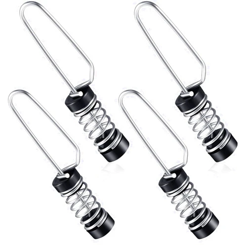 EEYAD 4-piece Stainless Steel Fishing Flag Clips - Marine Grade Boat Flag Halyard Clips for Outriggers, Antennas, and Flagpole Ropes