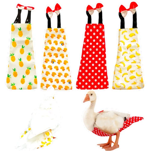 Magnoloran 2 Pack Chicken Diapers for Hens, Roosters, Diapers for Ducks, Ducklings, Reusable Pet Diaper with Bow Ties Waterproof Poultry Nappies for Geese Pet Ducks,Pineapple&Yellow Duck,S