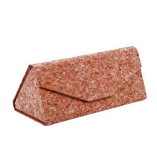 Yunzee ECO-Friendly Cork Sunglasses Box Foldable Triangle Eyewear Glasses Case Eyeglass Holder Case Jewelry Box Case