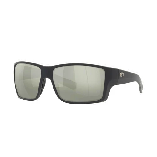 Costa Del Mar Sunglasses for Men - Reefton PRO Mens Polarized Sunglasses - Fishing, Boating & Beach UV Protection - Size 63 - Black/Gray Silver Mirror 580G