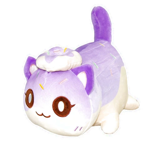 Womise Cat Plush Toy,Mee-Meow Cat Food Plushies Cat, Cute Anime Cartoon Cat Stuffed Animal Figure Toy Plush Pillow Gift for Kids and Festival Gift (Donut Cat)