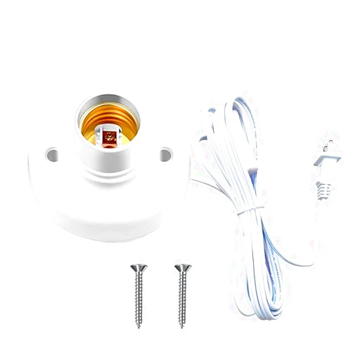 ZGDYUI Light Socket with Cord Light Bulb Base E26/ E27 Lamp Base Desktop ft Include Screw Light Bulb Holder Replacement Light Bulb Socket with On/Off Switch Hanging Light Cord Extension (25ft)