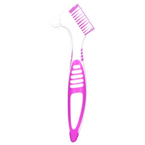 Dioche Denture Brush Denture Toothbrush Cleaning Brush with Multi-Layered Bristles,Portable Denture Double Sided Brush,Premium Hygiene Denture Cleaner Set for Denture Care Denture Cleanser Tool Oral Care