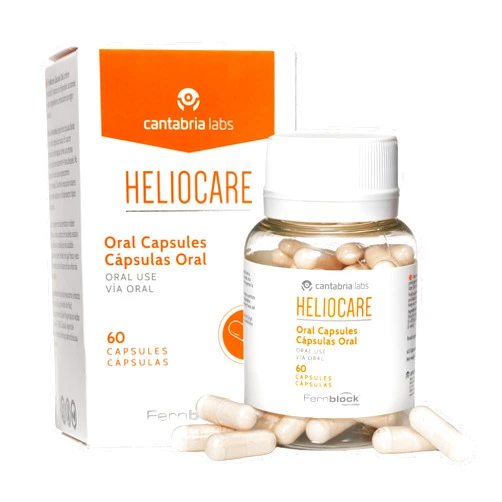 CANTABRIA LABS Heliocare Dietary Supplement: 240mg Polypodium Leucotomos Extract Pills - Antioxidant Rich Formula with Fernblock and PLE Technology - 60 Veggie Capsules