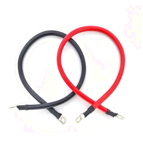 KEDAKEJI 2 AWG Battery Cable 2 AWG Gauge Pure Copper Battery Inverter Cables with 5/16 in Lugs Both Ends Power Inverter Wire Set for Automotive Solar Marine Boat RV Car Motorcycle Red and Black (2FT)