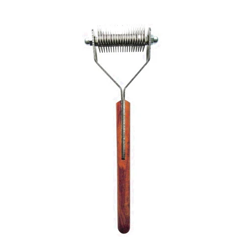 Mars Coat King Dematting Undercoat Grooming Rake Stripper Tool for Dogs and Cats, Stainless Steel with Wooden Handle for Thick Coats, 20-Blade Stripper for Groomers, Pet Owners