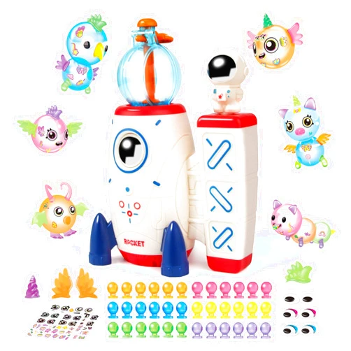 Amy & Benton Amy&Benton 195PCS DIY Sticky Balloons with Pump, Space Rocket Balloon the Funny Inflator Toy, Magic Balloon Maker Craft Kits for Kids, Christmas Birthday Gift for Boys Girls Ages 3+