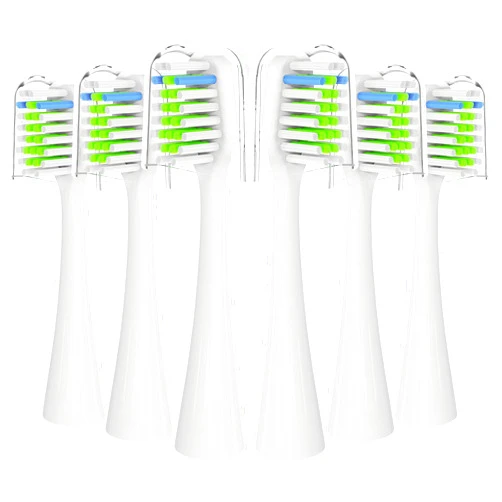 DenSecc Toothbrush Replacement Heads Compatible with WaterPik Complete Care 5.0 & 9.0(WP-861/CC-01), 6 Count (White)