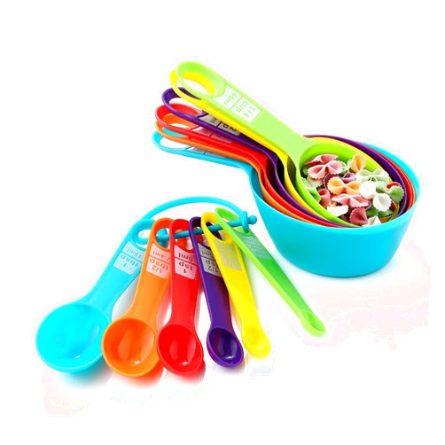 LITTLE COOK SINCE 1995 12PCS Measuring Cups, Little Cook Colorful Measuring Cups and Spoons Set, Stackable Measuring Spoons, Nesting Plastic Measuring Cup, kitchen Measuring Set for Baking & Cooking (6+6, Multi Colors)