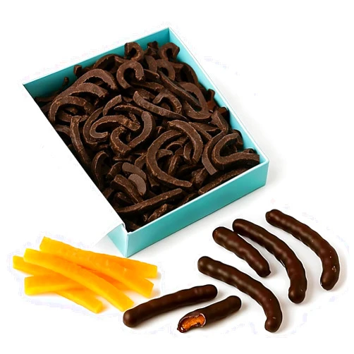 Andy Anand Chocolatier Chocolate Covered Orange Peel Bars Infused Fresh Oranges Zest, Handcrafted Dark Chocolate_Orange Sticks, Gourmet Chocolate Truffles Gift Box (24 Pcs, 1lb)