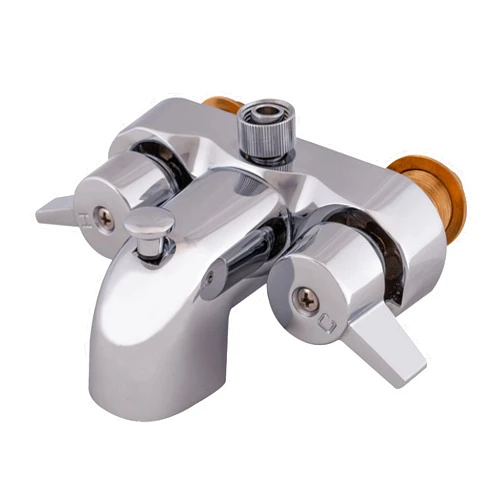 EZ-FLO Two-Handle Add-On Shower Diverter Bathcock, Chrome Plated, 11129