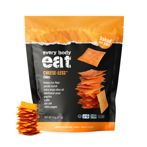 Every Body Eat Snack Thins, Cheese-less Flavor, Vegan, Gluten Free and Dairy Free (Pack of 2)