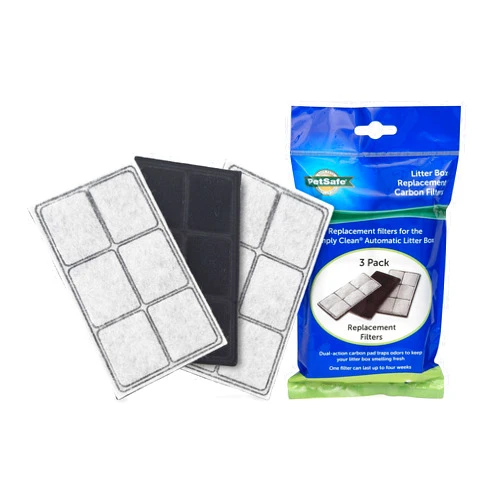 PetSafe Litter Box Replacement Carbon Filters, 3-Pack, for Use with PetSafe Simply Clean Automatic Cat Litter Box 8.88 LBS