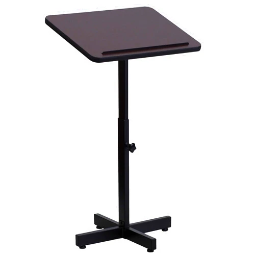 Flash Furniture Mysta Adjustable Height Metal Lectern, Mahogany