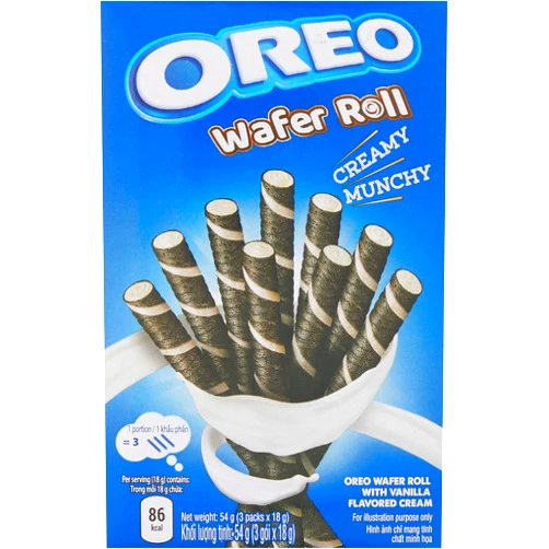 OREO Wafer Roll with Vanilla Flavored Cream, 54 g