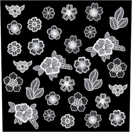 Sliverdew Lace Embroidery Patches, 30 Pieces Flower Applique Patches Sewing Fabric Patches 3D Floral Sew on Patches for Clothes Repairing Bags Decorating Wedding Dress DIY Sewing Craft (White)