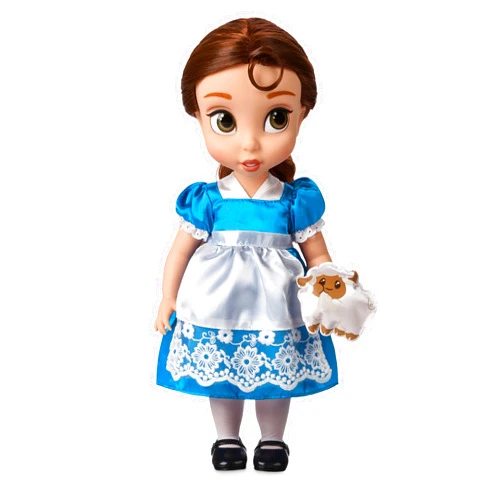 Disney Store Disney Animators' Collection 16-Inch Belle Doll from Beauty & The Beast with Sheep, Fully Posable, Satin Dress - Ages 3+