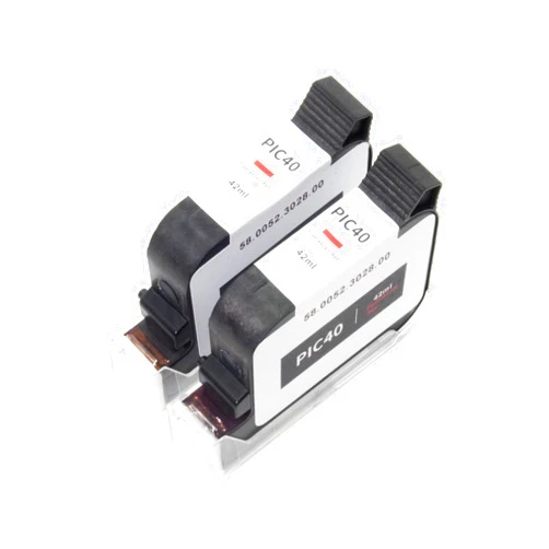 Yuanxinink Pic40 Ink Cartridge 40ml Replacement for Fp Pic40 Red Ink Cartridge for Postbase 20/30/45/65/85，Compatible with # 58.0052.3028.00，Fluorescent Ink，2-Pack 40ml