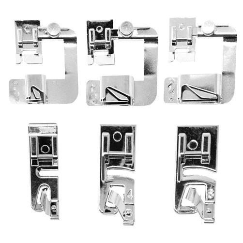 Kraftex Rolled Hem Presser Foot [6 Sizes] Wide Rolled Hem Foot Set & Narrow Foot Hemmer Set For Brother, Singer & Janome Low Shank Sewing Machines. Hemming Pressure Feet With Distinctive Wide and Narrow Sizes