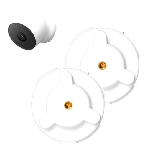 Wochel 2Pack Mounting Plate Compatible with Google Nest Cam Outdoor (Battery) Camera, Replacement for Original Nest Cam Bracket, Wall Mount for Google Nest Cam - White