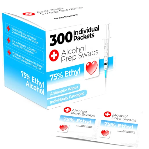Shop Square 300 Pack Isopropyl Alcohol Wipes - Individually Wrapped Alcohol Prep Pads for Medical, First Aid, Home, & Personal Care Use