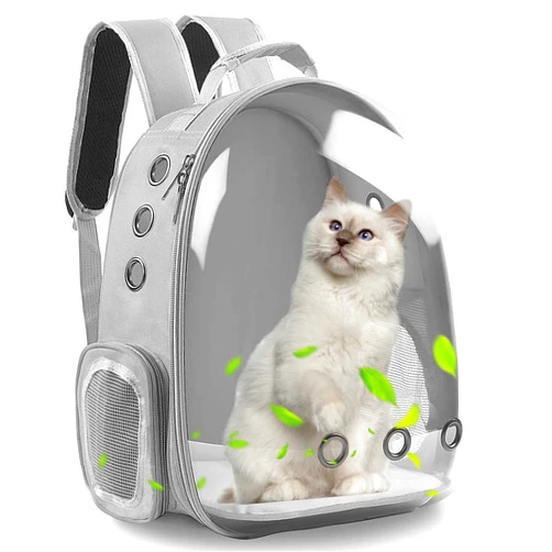 Prokei Cat Backpack Carrier,Expandable Pet Bubble Backpack Airline Approved, Pet Travel Carrying Bag for Small Medium Cats and Puppy with Hiking Walking Outdoor Use
