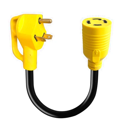 Apalie TT-30P Male to L14-30R Female Generator Transfer Switch Adapter Cord,10AWG 30A 3 Prong to 4 Prong RV Generator Plug,Generator to House Inlet Box Adapter Cord