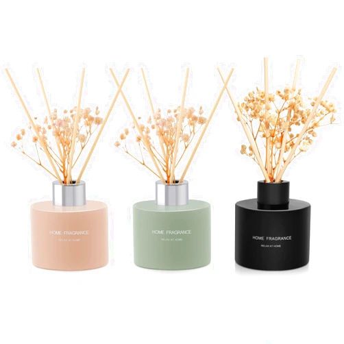 L'odeur Vill 3 Pcsk Reed Diffuser, 4.06 oz(120ml) Linen/Vanilla/Moroccan Amber, Scented Aromatherapy Diffuser with 12 Black Diffuser Sticks, Air Freshener for Home Bedroom Bathroom