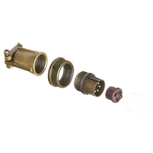Amphenol Industrial MS3106E14S-6P Circular Connector Pin, Environmental Resisting, Threaded Coupling, Solder Termination, Straight Plug, 14S-6 Insert Arrangement, 14S Shell Size, 6 Contacts