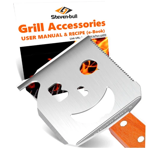 STEVEN-BULL S Grill Spatula for Outdoor Grill, 7-in-1 BBQ Spatula for Grill, 17 Inch Long Barbecue Tool, Perfect BBQ Gifts for Men (Color Box Packaging)