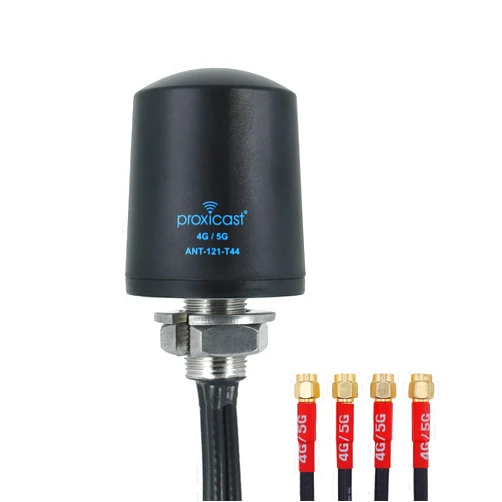 Proxicast 4x4 MIMO 5G Antenna - Vandal Resistant Low Profile Omnidirectional Through-Hole Mount - 6 ft Coax - Black - Compatible with Cisco, Cradlepoint, Digi, MoFi & Others (ANT-121-T44-B-06)