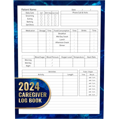 Eloisa Morrison Caregiver Log Book 2024: Personal Caregiver Organizer Log Book, Daily Log Book for Assisted Living Patients, Long Term Care & Aging Parents, Patients Medical Diary, and Medicine Reminder Log