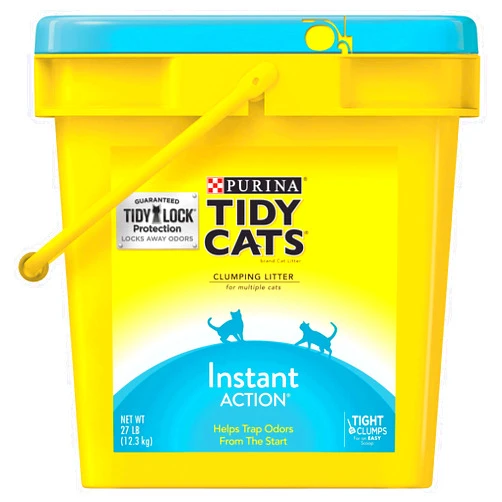 Purina Tidy Cats Clumping Cat Litter, Instant Action Multi Cat Litter - 27 lb. Pail