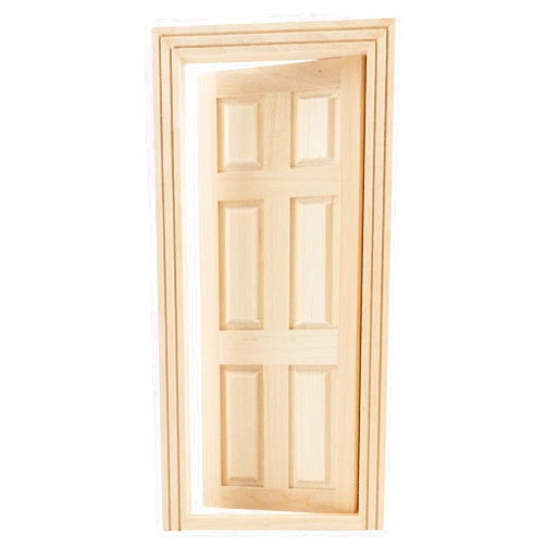 AUEAR, 1:12 Dollhouse Miniature Furniture Unpaint Wooden Doors for DIY Scene Doll Home Craft (6 Panel)