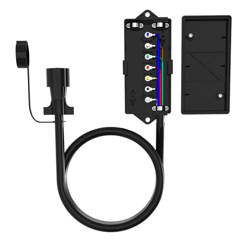 Anayguto 7 Pin Trailer Wiring Harness Kit 8FT, Pure Copper 7 Pin Trailer Plug with 7 Gang Trailer Wire Junction Box, Heavy Duty 7 Way Trailer Plug and Trailer Junction Box 7 Pole Waterproof (8Feet)