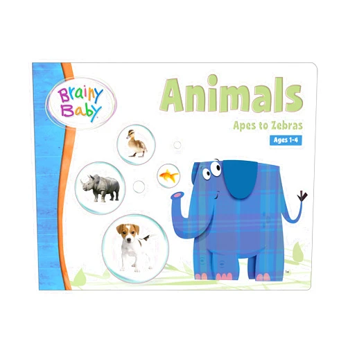 Brainy Baby Animals Board Book Apes to Zebras Deluxe Edition