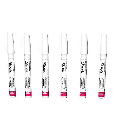 Sharpie Oil-Based Paint Marker, Medium Point, White Ink, Pack of 6 Medium Point/White Ink 6 Pack