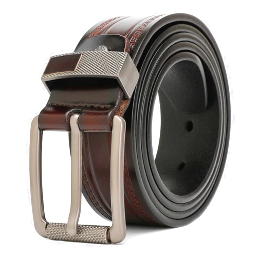TOUGERJOY Full Grain Leather Belt for Men with Single Prong Buckle, 100% Cow Leather Dress Belt for Jeans Khakis