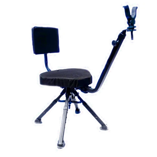 BenchMaster - Ultimate Comfort Hunting Chair - Lightweight, Portable, Durable with Adjustable Backrest & Quiet Gun Rest - Fits Most Stocks - Model: BMGBSC2