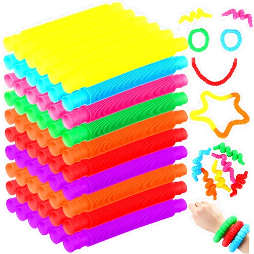 Jerify 210 Pcs Tube Sensory Toys Fidget Toys Easter Basket Stuffer Multicolor Sensory Tubes for DIY Party Favors Kits Classroom Prizes for Teens Adults Birthday Party Favors Travel Goodie Bag Stuffers