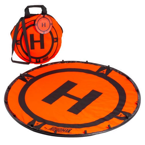 Hoodman 5 Foot Weighted UAV Drone Landing Pad fits Inspire 3, Inspire 2, Inspire 1, No Stakes Required, collapses to 1/3 of deployed size