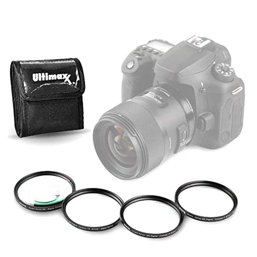 Ultimaxx 58MM Ultimaxx Professional Four Piece HD Macro Close-up Filter Kit (1, 2, 4, 10 Diopter Filters) for Canon EOS 90D, 80D, 77D, 70D, Rebel T7, T7i, T6i, T6, T6s, T5i, T5, T4i, T3i, T100, SL3, SL2, SL1
